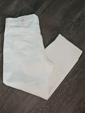NWT Lucky Brand Women's Mid Rise Boy Jeans Boyfriend Fit Relaxed White Denim